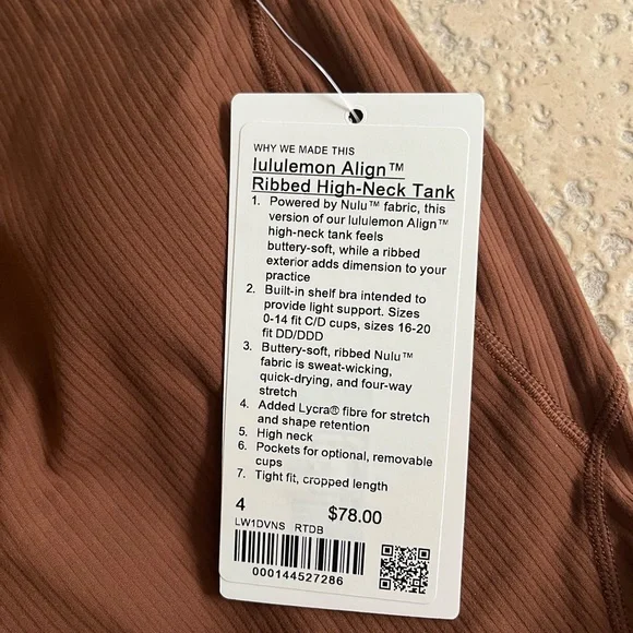 NWT lululemon Align™ Ribbed High-Neck Tank Top - Picture 3 of 6